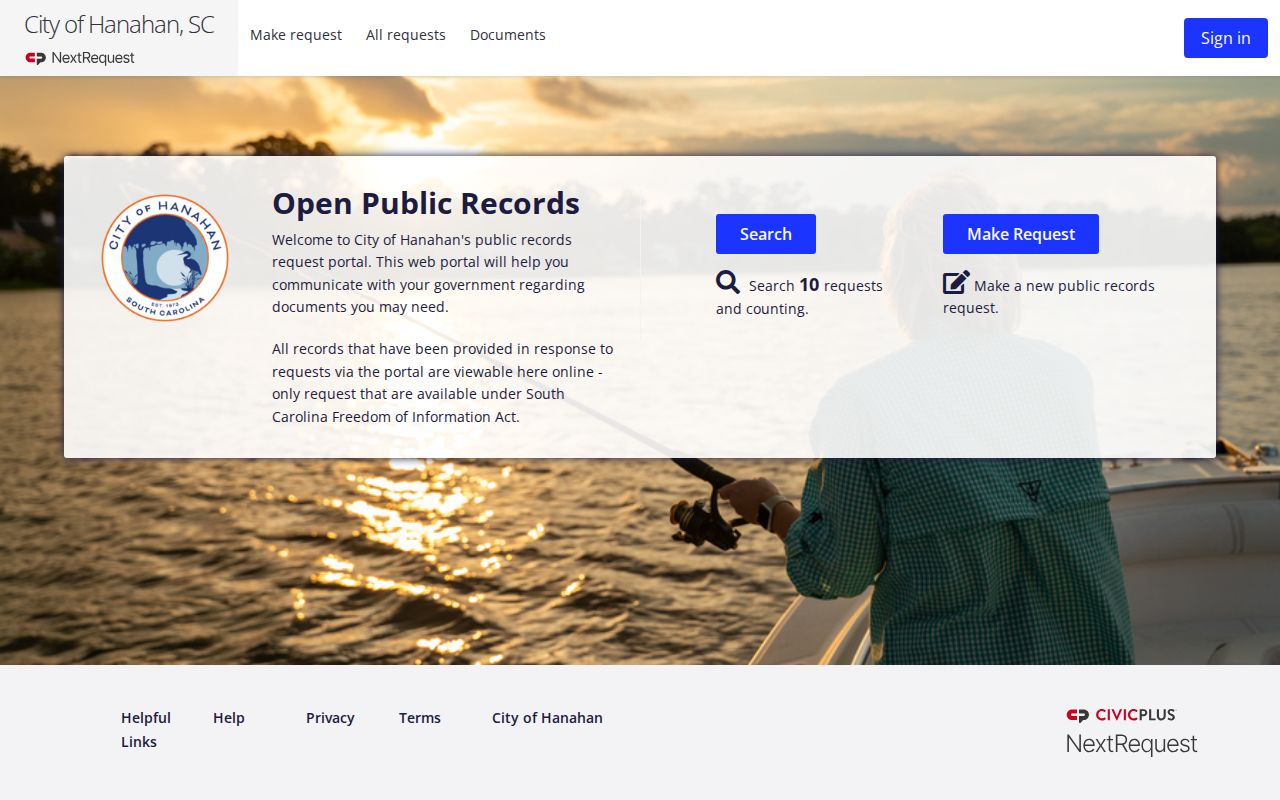 Hanahan residents directory City NextRequest records portal