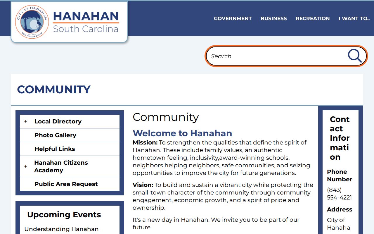 Hanahan neighbors source for City permit and community records